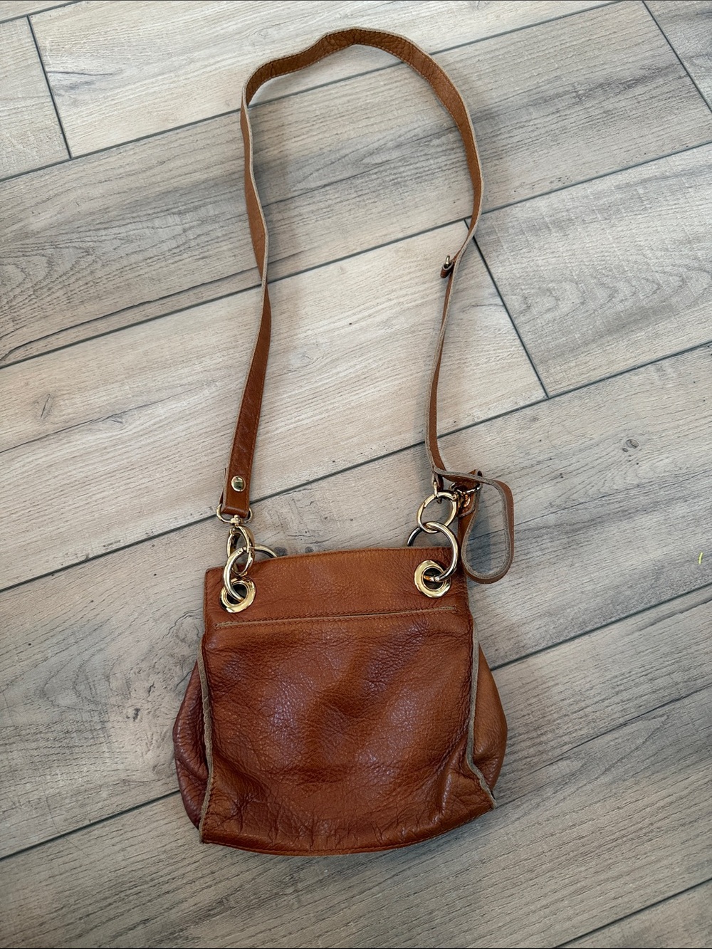Hammitt Small Tony. Women's Brown Leather Crossbody Bag - Classic Shoulder Bag